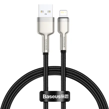 USB cable for Lightning Baseus Cafule, 2.4A, 0,25m (black) CALJK-01