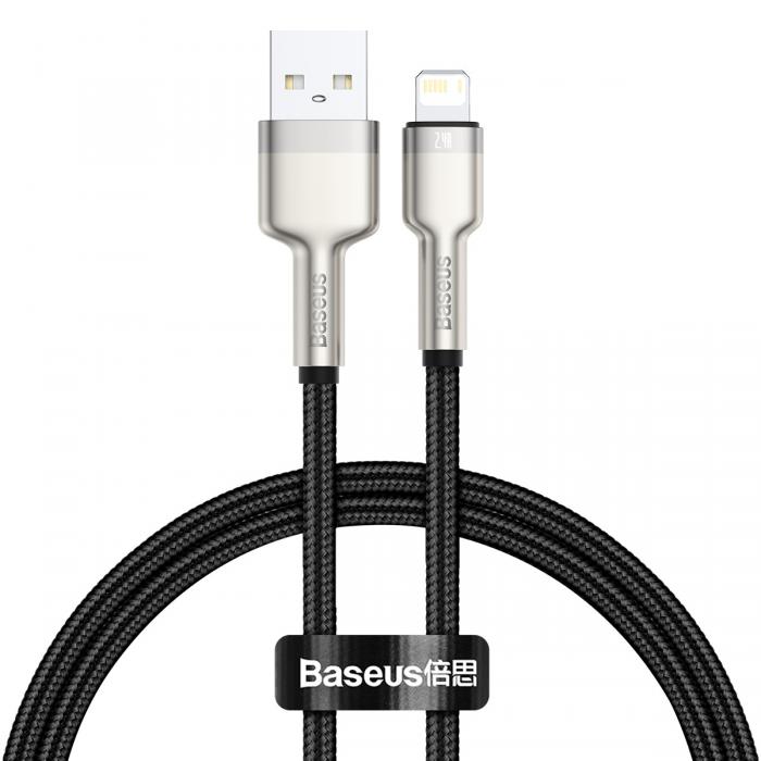 Cables - USB cable for Lightning Baseus Cafule, 2.4A, 0,25m (black) CALJK-01 - quick order from manufacturer