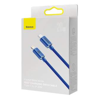 Cables - Baseus Crystal Shine cable USB-C to Lightning, 20W, PD, 2m (blue) CAJY000303 - quick order from manufacturer