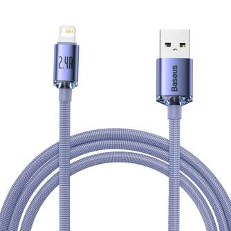 Кабели - Кабель Baseus Crystal Shine USB to Lightning, 2,4A, 2м (фиолетовый) CAJY000105 - быстрый заказ от производителя
