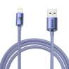 Cables - Baseus Crystal Shine cable USB to Lightning, 2.4A, 2m (purple) CAJY000105 - quick order from manufacturerCables - Baseus Crystal Shine cable USB to Lightning, 2.4A, 2m (purple) CAJY000105 - quick order from manufacturer
