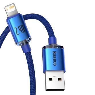 Cables - Baseus Crystal Shine cable USB to Lightning, 2.4A, 2m (blue) CAJY000103 - quick order from manufacturer