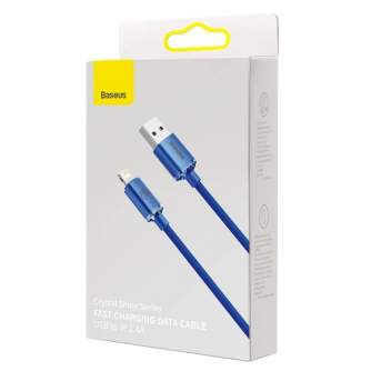 Kabeļi - Baseus Crystal Shine cable USB to Lightning, 2.4A, 2m (blue) CAJY000103 - ātri pasūtīt no ražotāja