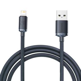 Кабели - Baseus Crystal Shine cable USB to Lightning, 2.4A, 2m (black) CAJY000101 - быстрый заказ от производителя