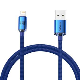 Кабели - Baseus Crystal Shine cable USB to Lightning, 2.4A, 1.2m (blue) CAJY000003 - быстрый заказ от производителя