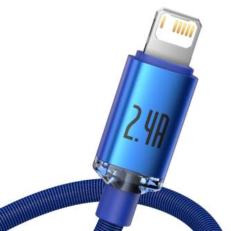 Kabeļi - Baseus Crystal Shine cable USB to Lightning, 2.4A, 1.2m (blue) CAJY000003 - ātri pasūtīt no ražotāja