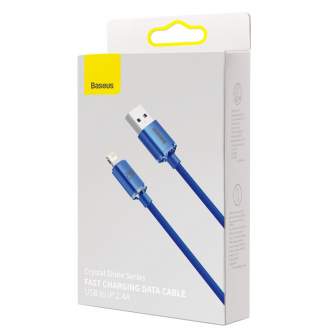 Kabeļi - Baseus Crystal Shine cable USB to Lightning, 2.4A, 1.2m (blue) CAJY000003 - ātri pasūtīt no ražotāja