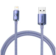 Cables - Baseus Crystal Shine cable USB to Lightning, 2.4A, 1.2m (purple) CAJY000005 - quick order from manufacturerCables - Baseus Crystal Shine cable USB to Lightning, 2.4A, 1.2m (purple) CAJY000005 - quick order from manufacturer
