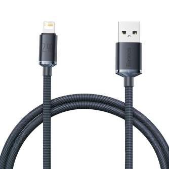 Кабели - Baseus Crystal Shine cable USB to Lightning, 2.4A, 1.2m (black) CAJY000001 - быстрый заказ от производителя