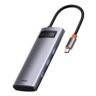 Adapteris 5in1 Baseus Hub USB-C uz 3x USB 3.0 HDMI USB-C PD WKWG020013