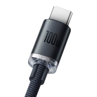 Kabeļi - Baseus Crystal Shine cable USB to USB-C, 100W, 1.2m (black) CAJY000401 - ātri pasūtīt no ražotāja