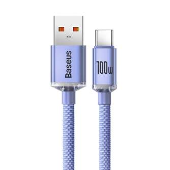 Cables - Baseus Crystal Shine cable USB to USB-C, 100W, 2m (purple) CAJY000505 - quick order from manufacturer