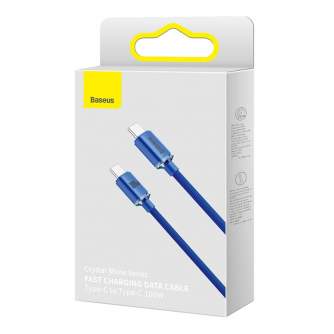 Cables - Baseus Crystal Shine cable USB-C to USB-C, 100W, 1.2m (blue) CAJY000603 - quick order from manufacturer