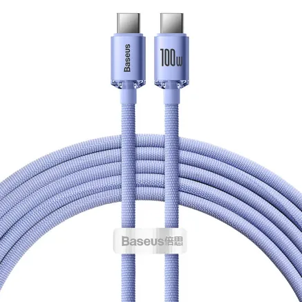 Baseus Crystal Shine cable USB-C to USB-C, 100W, 1.2m (purple) CAJY000605
