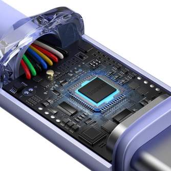 Kabeļi - Baseus Crystal Shine cable USB-C to USB-C, 100W, 1.2m (purple) CAJY000605 - ātri pasūtīt no ražotāja