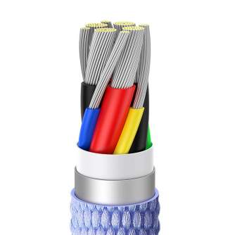 Kabeļi - Baseus Crystal Shine cable USB-C to USB-C, 100W, 1.2m (purple) CAJY000605 - ātri pasūtīt no ražotāja