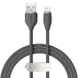 Vairs neražo - Baseus Jelly cable USB to Lightning, 2,4A, 1,2m (black) CAGD000001