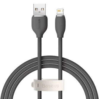 Vairs neražo - Baseus Jelly cable USB to Lightning, 2,4A, 1,2m (black) CAGD000001
