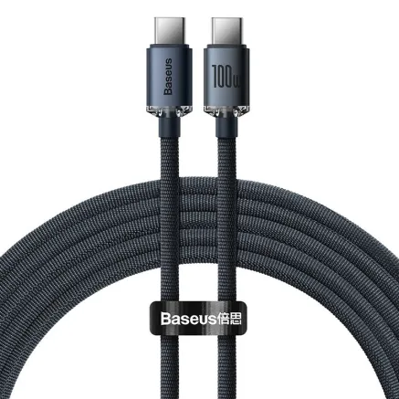 Baseus Crystal Shine cable USB-C to USB-C, 100W, 2m (black) CAJY000701