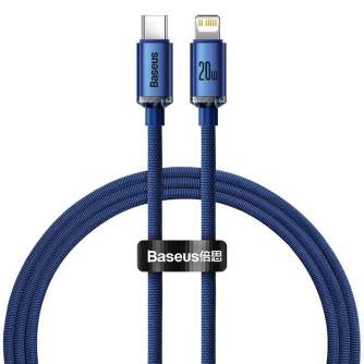 Kabeļi - Baseus Crystal cable USB-C to Lightning, 20W, 1.2m (blue) CAJY000203 - ātri pasūtīt no ražotāja