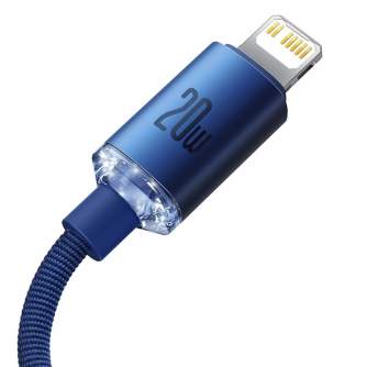 Kabeļi - Baseus Crystal cable USB-C to Lightning, 20W, 1.2m (blue) CAJY000203 - ātri pasūtīt no ražotāja