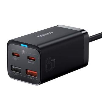 Baterijas, akumulatori un lādētāji - Quick Charger Baseus GaN3 Pro, 2x USB-C, 2x USB, 65W (black) CCGP040101 - ātri pasūtīt no ražotāja