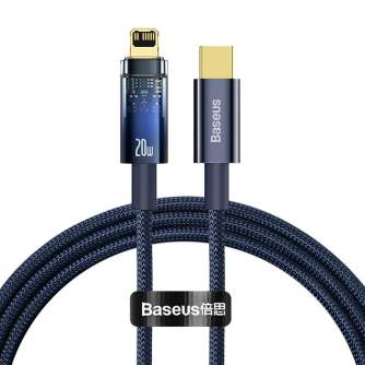 Cables - Baseus Explorer,USB-C to Lightning Cable, 20W, 1m (Blue) CATS000003 - quick order from manufacturer