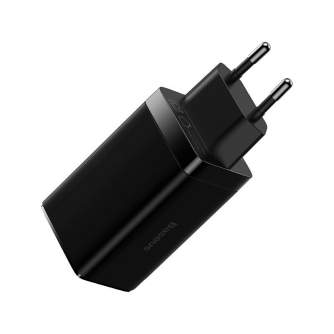 Baterijas, akumulatori un lādētāji - Baseus GAN3 Pro Fast Charger, 2xUSB-C + USB, 65W (black) CCGP050101 - ātri pasūtīt no ražotāja