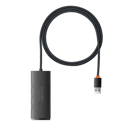 Hub 4in1 Baseus Lite Series USB to 4x USB 3.0, 1m (Black) WKQX030101