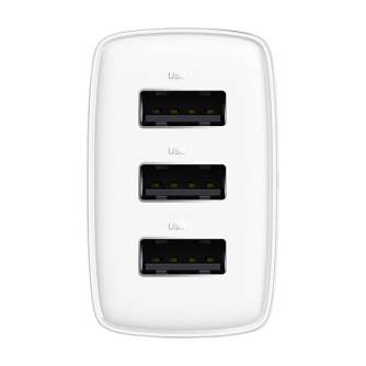 Baterijas, akumulatori un lādētāji - Baseus Compact Quick Charger, 3x USB, 17W (White) CCXJ020102 - ātri pasūtīt no ražotāja