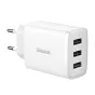 Telefonų, planšetinių kompiuterių ir GPS įkrovikliai - Baseus Compact Quick Charger, 3x USB, 17W (White) CCXJ020102 - купить сег