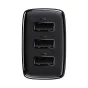 Mobilo tālruņu, planšetdatoru, GPS lādētāji - Baseus Compact Quick Charger, 3x USB, 17W (Black) CCXJ020101 - ātri pasūtīt no ražotāja