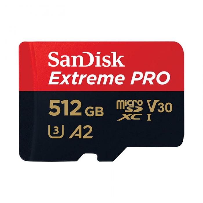 Foto filmiņas - Memory card SANDISK EXTREME PRO microSDXC 512GB 200/140 MB/s UHS-I U3 (SDSQXCD-5 - perc šodien veikalā un ar piegādi