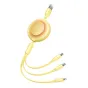 Kabeļi - Baseus Bright Mirror 2, USB 3-in-1 cable for micro USB / USB-C / Lightning 3.5A 1.1m (Yellow) CAMJ010011 - ātri pasūtīt no ražotāja