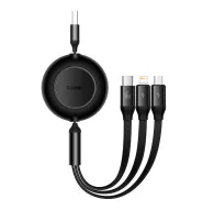 Кабели - Baseus Bright Mirror 3, кабель USB 3-в-1 для micro USB / USB-C / Lightning 66 Вт / 2A 1,1 м (черный) CAMJ010101 - быстрКабели - Baseus Bright Mirror 3, кабель USB 3-в-1 для micro USB / USB-C / Lightning 66 Вт / 2A 1,1 м (черный) CAMJ010101 - быстр