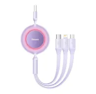 Cables - Baseus Bright Mirror 3, USB 3-in-1 cable for micro USB / USB-C / Lightning 66W / 2A 1.1m (Purple) CAMJ010105 - quick order from manufacturerCables - Baseus Bright Mirror 3, USB 3-in-1 cable for micro USB / USB-C / Lightning 66W / 2A 1.1m (Purple) CAMJ010105 - quick order from manufacturer
