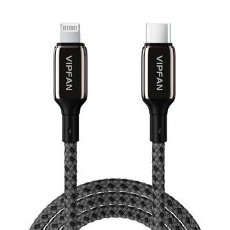 Кабели - USB-C to Lightning Cable Vipfan P03 1,5m, Power Delivery (black) CB-P3 - быстрый заказ от производителя