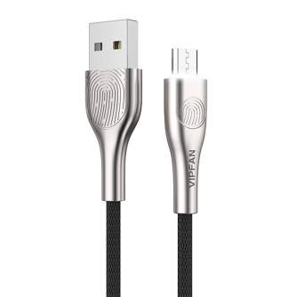 Кабели - USB to Micro USB cable Vipfan Fingerprint Touch Z04, 3A, 1.2m (black) CB-Z4MK - быстрый заказ от производителя