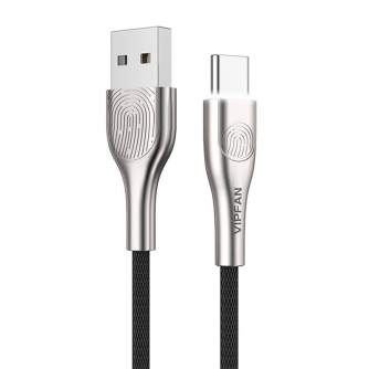 Cables - USB to USB-C cable Vipfan Fingerprint Touch Z04, 3A, 1.2m (black) CB-Z4TC - quick order from manufacturer