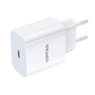 Батарейки и аккумуляторы - Network charger Vipfan E04, USB-C, 20W, QC 3.0 (white) E04 - быстрый заказ от производителя