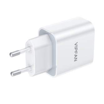 Батарейки и аккумуляторы - Network charger Vipfan E04, USB-C, 20W, QC 3.0 (white) E04 - быстрый заказ от производителя