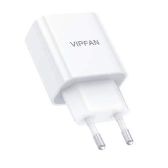 Batteries and chargers - Wall charger Vipfan E04, USB-C, 20W, QC 3.0 + Lightning cable (white) E04 CL - quick order from manufacturer