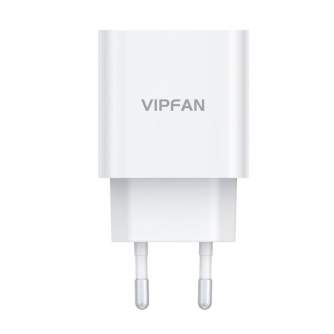 Батарейки и аккумуляторы - Wall charger Vipfan E04, USB-C, 20W, QC 3.0 + Lightning cable (white) E04 CL - быстрый заказ от произ
