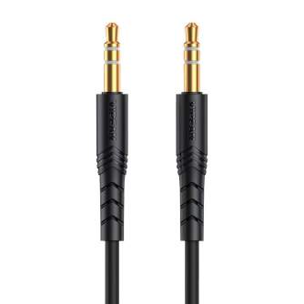 New products - Mini jack 3.5mm AUX cable Vipfan L04 1m, gold plated (black) L04 - quick order from manufacturer