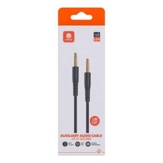 New products - Mini jack 3.5mm AUX cable Vipfan L04 1m, gold plated (black) L04 - quick order from manufacturer