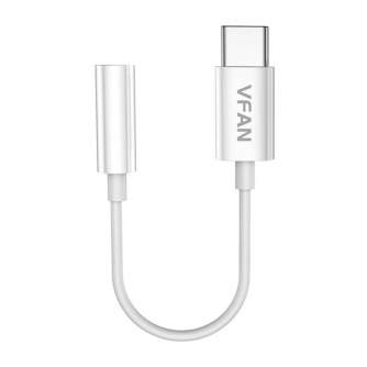 New products - Cable Vipfan L08 USB-C to mini jack 3.5mm AUX, 10cm (white) L08 - quick order from manufacturer