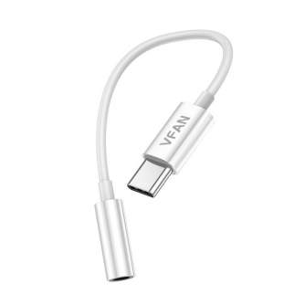 Sortimenta jaunumi - Cable Vipfan L08 USB-C to mini jack 3.5mm AUX, 10cm (white) L08 - ātri pasūtīt no ražotāja