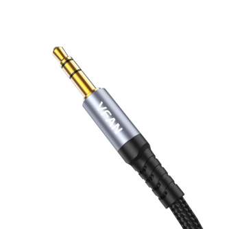 Sortimenta jaunumi - Cable Vipfan L11 mini jack 3.5mm AUX, 1m, gold plated (grey) L11 - ātri pasūtīt no ražotāja