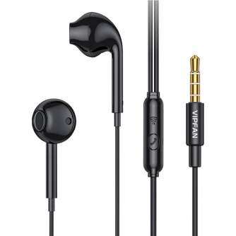 Austiņas - Wired in-ear headphones Vipfan M15, 3.5mm jack, 1m (black) M15-black - ātri pasūtīt no ražotāja