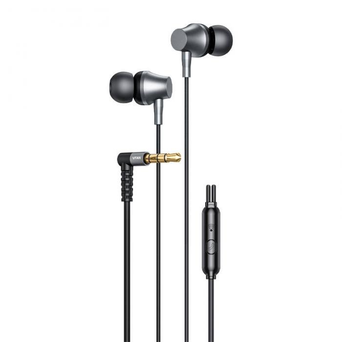 Austiņas - Wired in-ear headphones Vipfan M17, 3.5mm jack (black) M17 - ātri pasūtīt no ražotāja
